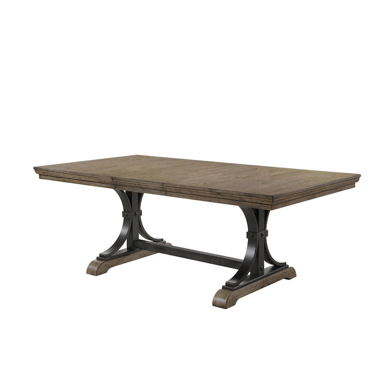 Roundhill Furniture Birmingham Driftwood Table and Nail Head Chair 7-piece Dining Set