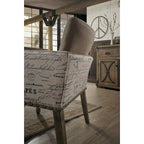 Roundhill Furniture Birmingham Driftwood Table and Nail Head Chair 7-piece Dining Set