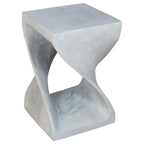 Haussmann Original Wood Twist Stool 12 X 12 X 18 In High Grey Oil - 12 x 12 x 18
