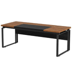 63 L-Shaped Corner Executive Computer Desk and Rolling File Cabinet Set for Home Office