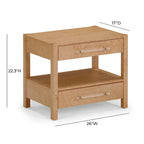 Table de chevet en bois Brandyss à 2 tiroirs