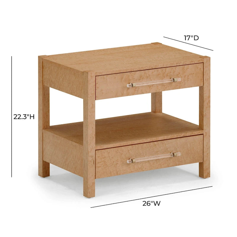 Table de chevet en bois Brandyss à 2 tiroirs
