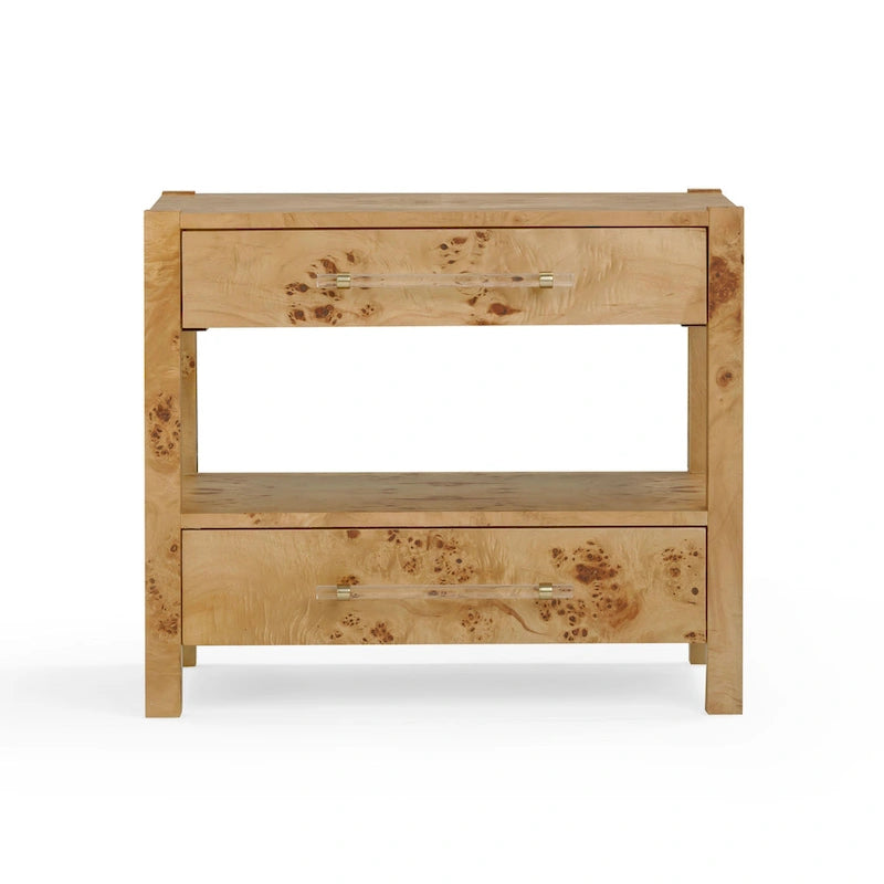 Table de chevet en bois Brandyss à 2 tiroirs