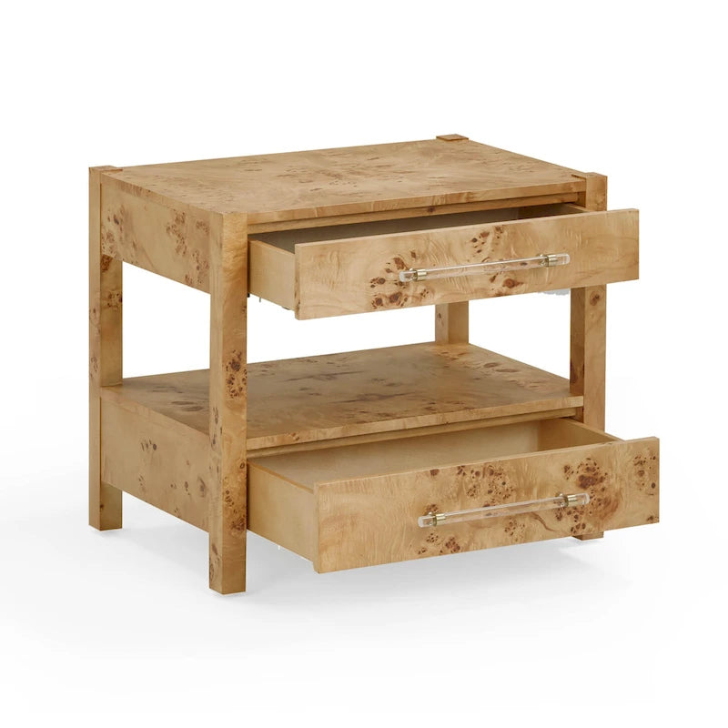 Table de chevet en bois Brandyss à 2 tiroirs