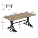 63 Modern Executive Computer Desk with Trestles Legs, Large Writing Table for Home Office