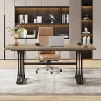 63 Modern Executive Computer Desk with Trestles Legs, Large Writing Table for Home Office