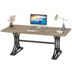 63 Modern Executive Computer Desk with Trestles Legs, Large Writing Table for Home Office