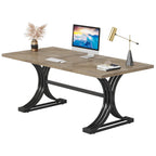 63 Modern Executive Computer Desk with Trestles Legs, Large Writing Table for Home Office