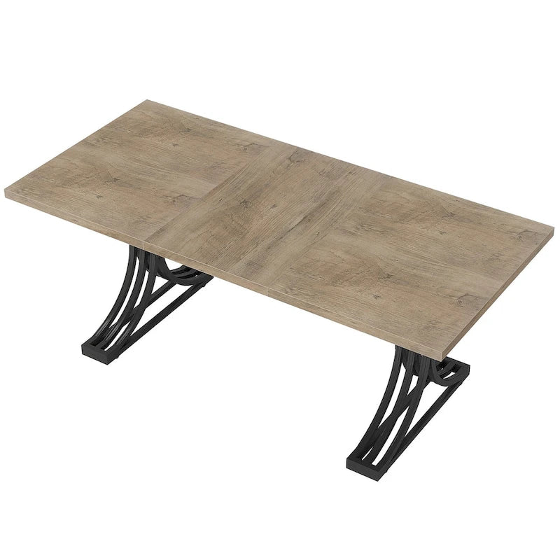 63 Modern Executive Computer Desk with Trestles Legs, Large Writing Table for Home Office