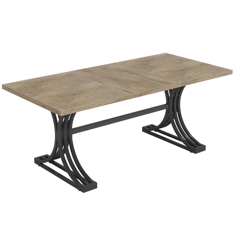 63 Modern Executive Computer Desk with Trestles Legs, Large Writing Table for Home Office