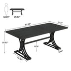 63 Modern Executive Computer Desk with Trestles Legs, Large Writing Table for Home Office