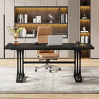 63 Modern Executive Computer Desk with Trestles Legs, Large Writing Table for Home Office