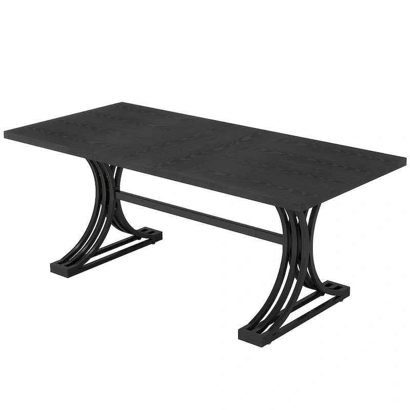 63 Modern Executive Computer Desk with Trestles Legs, Large Writing Table for Home Office