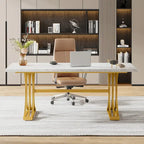 63 Modern Executive Computer Desk with Trestles Legs, Large Writing Table for Home Office