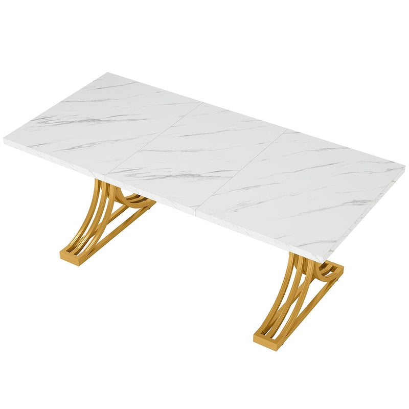 63 Modern Executive Computer Desk with Trestles Legs, Large Writing Table for Home Office