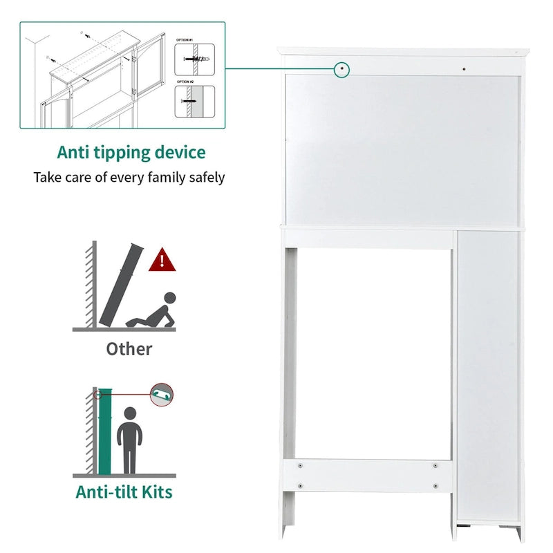 Adjustable 3-Shelf Over the Toilet Bathroom Cabinet Organizer