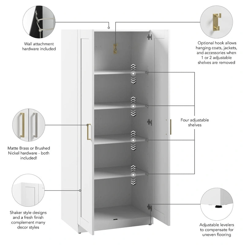 Hampton Heights 30W Tall Storage Cabinet with Doors by Bush Furniture