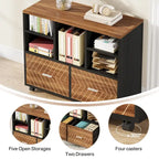 63 L-Shaped Computer Desk Executive Desks with Reversible File Cabinet and Storage Drawers for Home Office