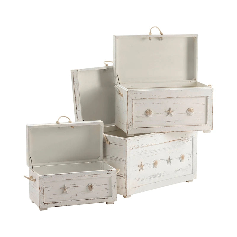 Seaside Set of Three Trunks - 28.5x17x19.5, 24.5x14x14.75, 20.75x10.75x11.25