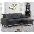 Canapé sectionnel réversible tissé avec rangement et chaise longue