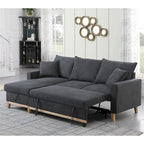Canapé sectionnel réversible tissé avec rangement et chaise longue