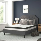 Lit plateforme capitonné avec matelas à ressorts ensachés de 25 cm