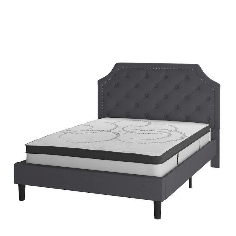 Lit plateforme capitonné avec matelas à ressorts ensachés de 25 cm