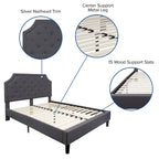 Lit plateforme capitonné avec matelas à ressorts ensachés de 25 cm