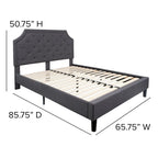 Lit plateforme capitonné avec matelas à ressorts ensachés de 25 cm