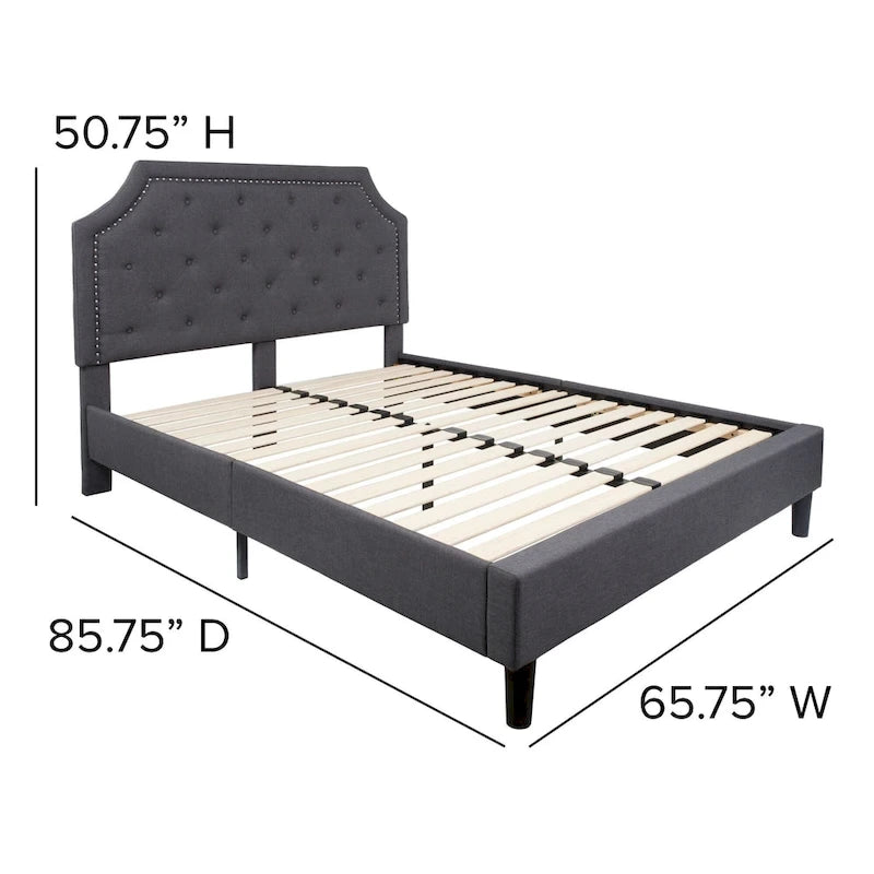 Lit plateforme capitonné avec matelas à ressorts ensachés de 25 cm