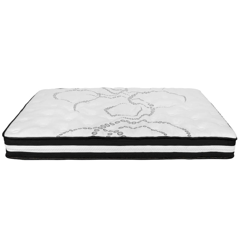Lit plateforme capitonné avec matelas à ressorts ensachés de 25 cm