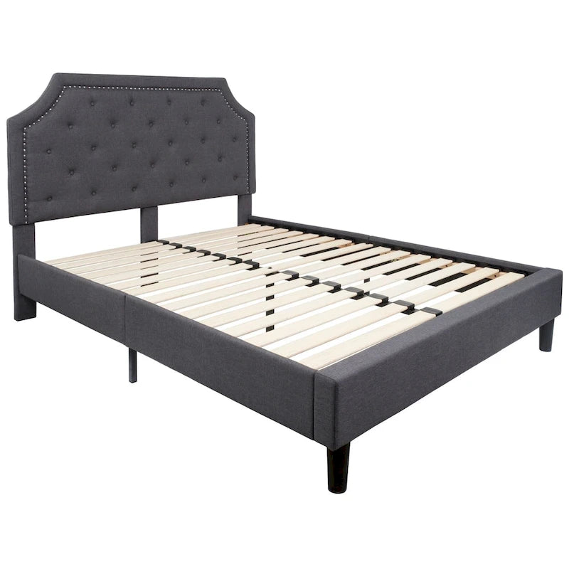 Lit plateforme capitonné avec matelas à ressorts ensachés de 25 cm