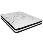 Lit plateforme capitonné avec matelas à ressorts ensachés de 25 cm