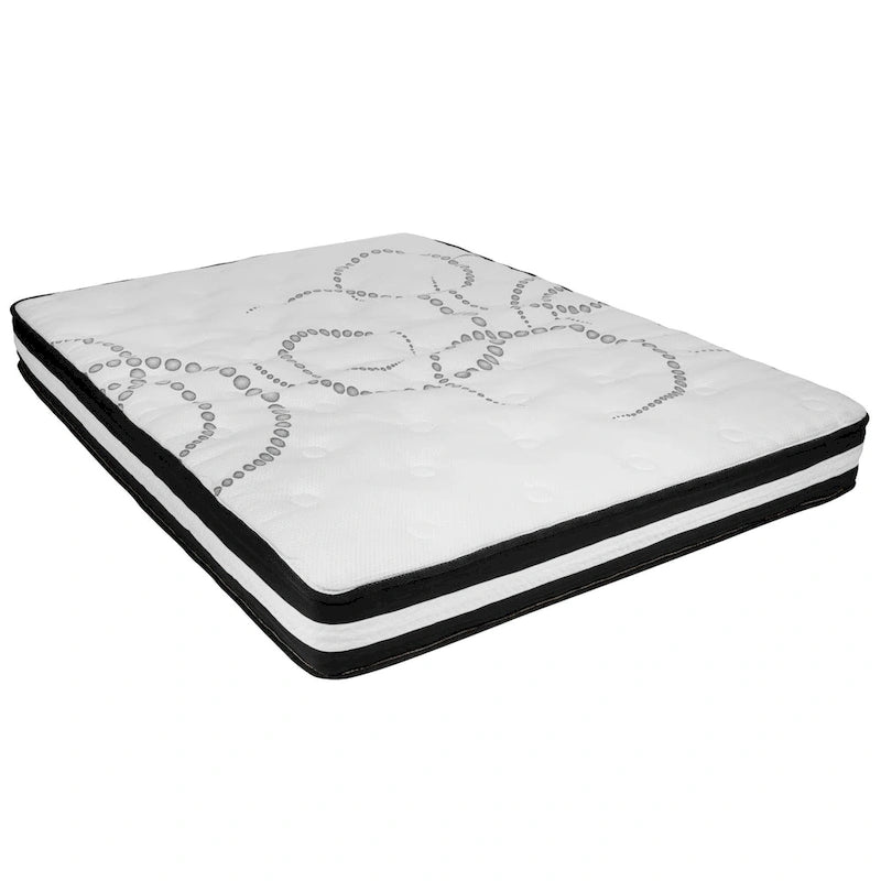 Lit plateforme capitonné avec matelas à ressorts ensachés de 25 cm