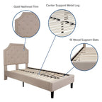 Lit plateforme capitonné avec matelas à ressorts ensachés de 25 cm