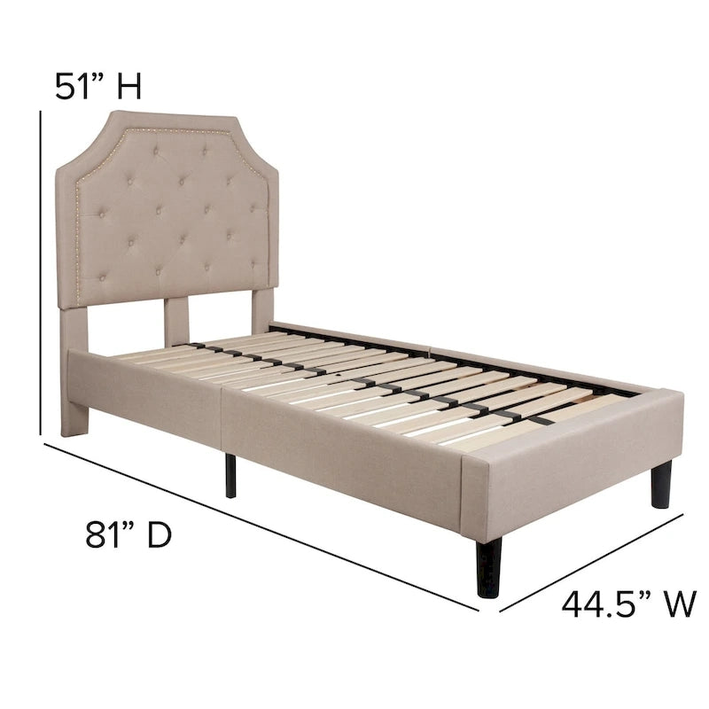 Lit plateforme capitonné avec matelas à ressorts ensachés de 25 cm