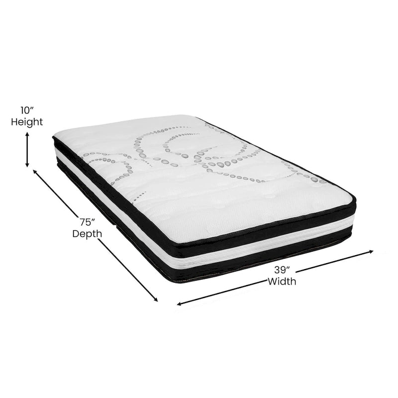 Lit plateforme capitonné avec matelas à ressorts ensachés de 25 cm