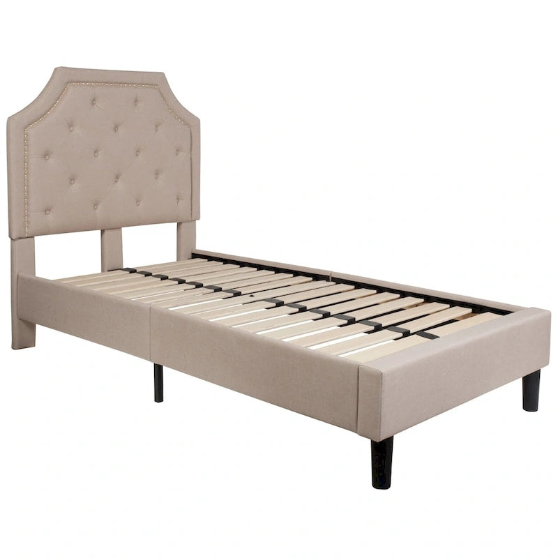 Lit plateforme capitonné avec matelas à ressorts ensachés de 25 cm