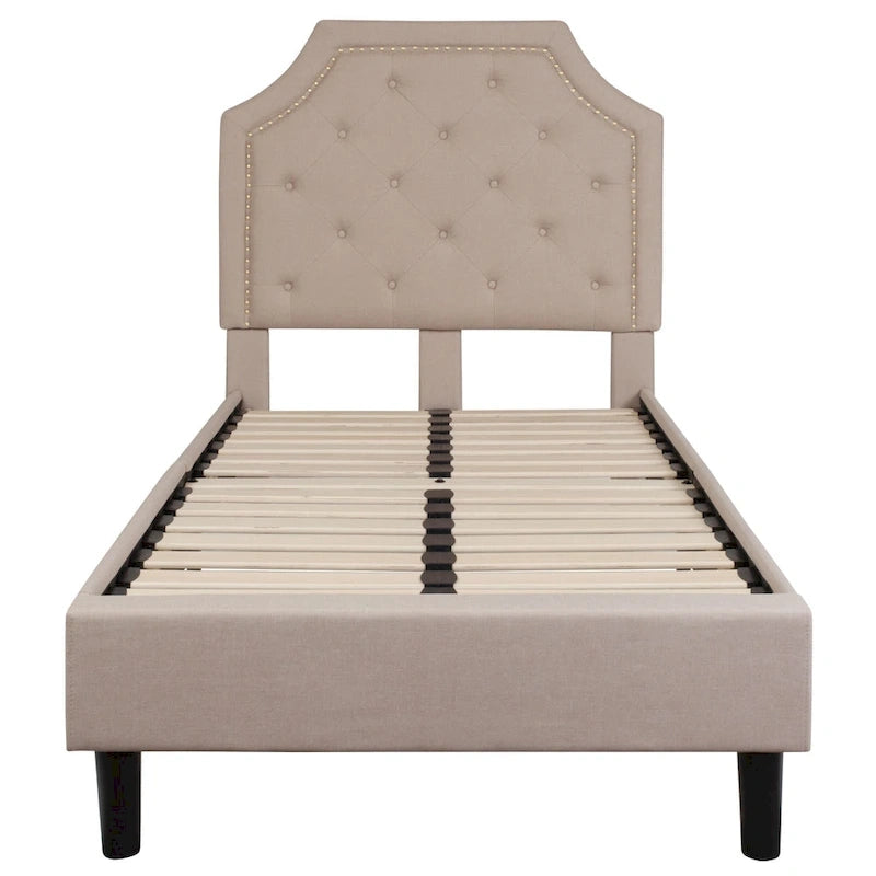 Lit plateforme capitonné avec matelas à ressorts ensachés de 25 cm