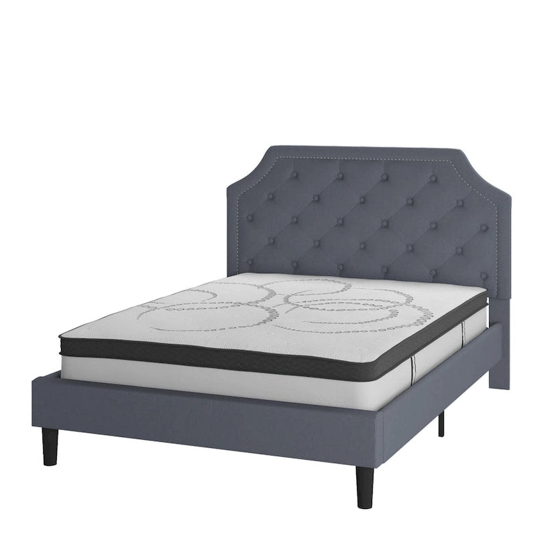 Lit plateforme capitonné avec matelas à ressorts ensachés de 25 cm