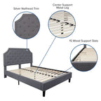 Lit plateforme capitonné avec matelas à ressorts ensachés de 25 cm