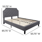 Lit plateforme capitonné avec matelas à ressorts ensachés de 25 cm