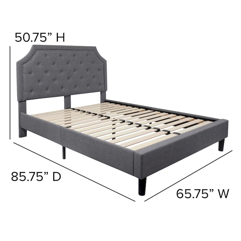 Lit plateforme capitonné avec matelas à ressorts ensachés de 25 cm