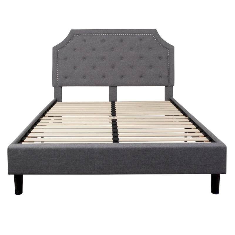 Lit plateforme capitonné avec matelas à ressorts ensachés de 25 cm
