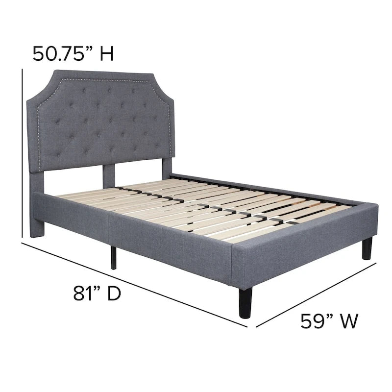 Lit plateforme capitonné avec matelas à ressorts ensachés de 25 cm