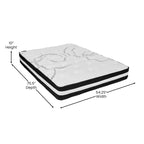 Lit plateforme capitonné avec matelas à ressorts ensachés de 25 cm