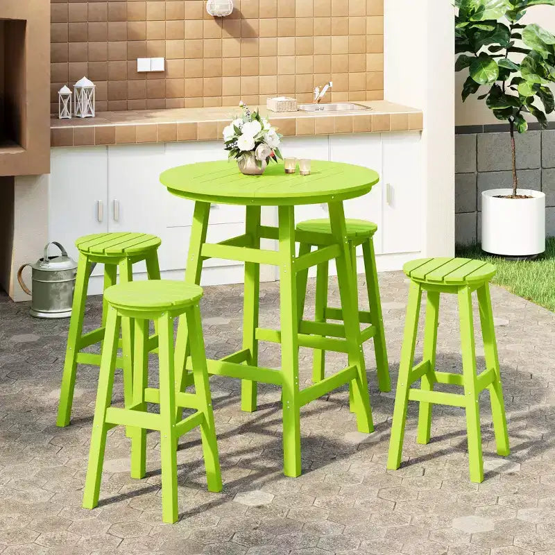 Ensemble de salle à manger de bar WestinTrends Malibu en PEHD pour patio extérieur toutes saisons (5 pièces)