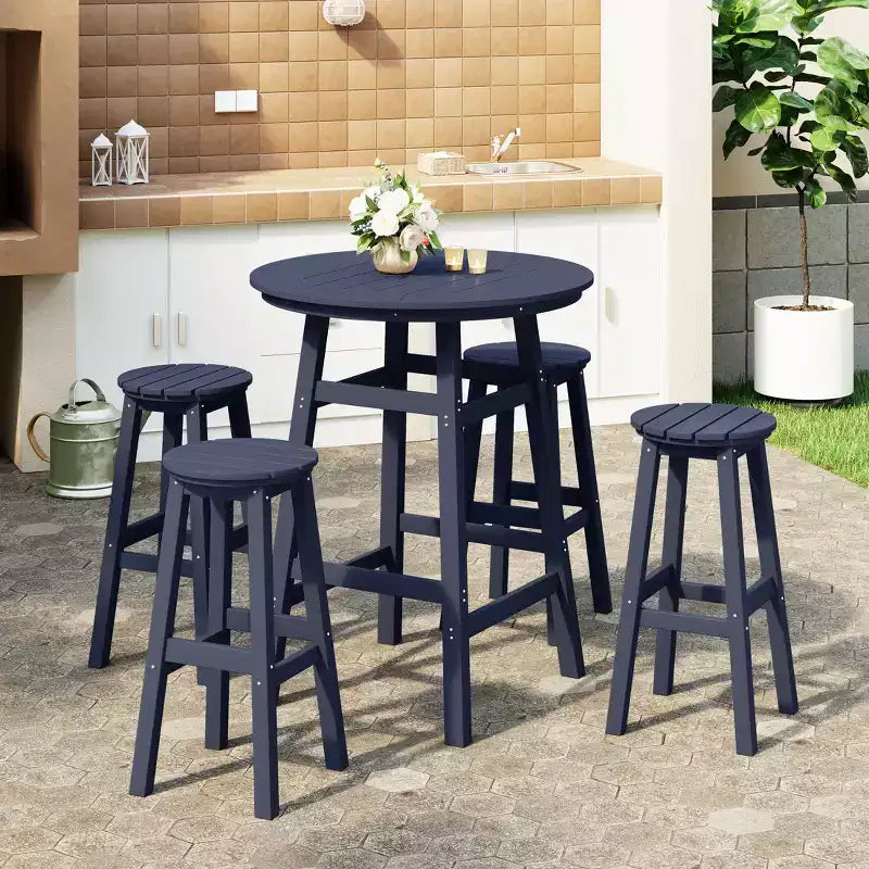 Ensemble de salle à manger de bar WestinTrends Malibu en PEHD pour patio extérieur toutes saisons (5 pièces)
