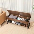 CO-Z Lift-Top Entryway Shoe Storage Bench with Shelf