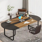 70.86 Bureau d'ordinateur de direction ovale courbé moderne pour bureau à domicile